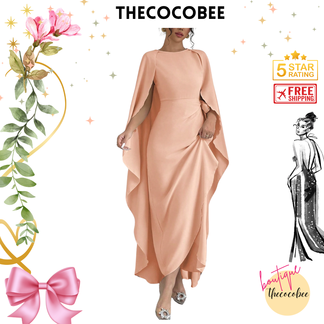 #132 Pink Sleeveless Cinched Waist Elegant Asymmetrical Hem Charming Dress Maxi Women Outfit