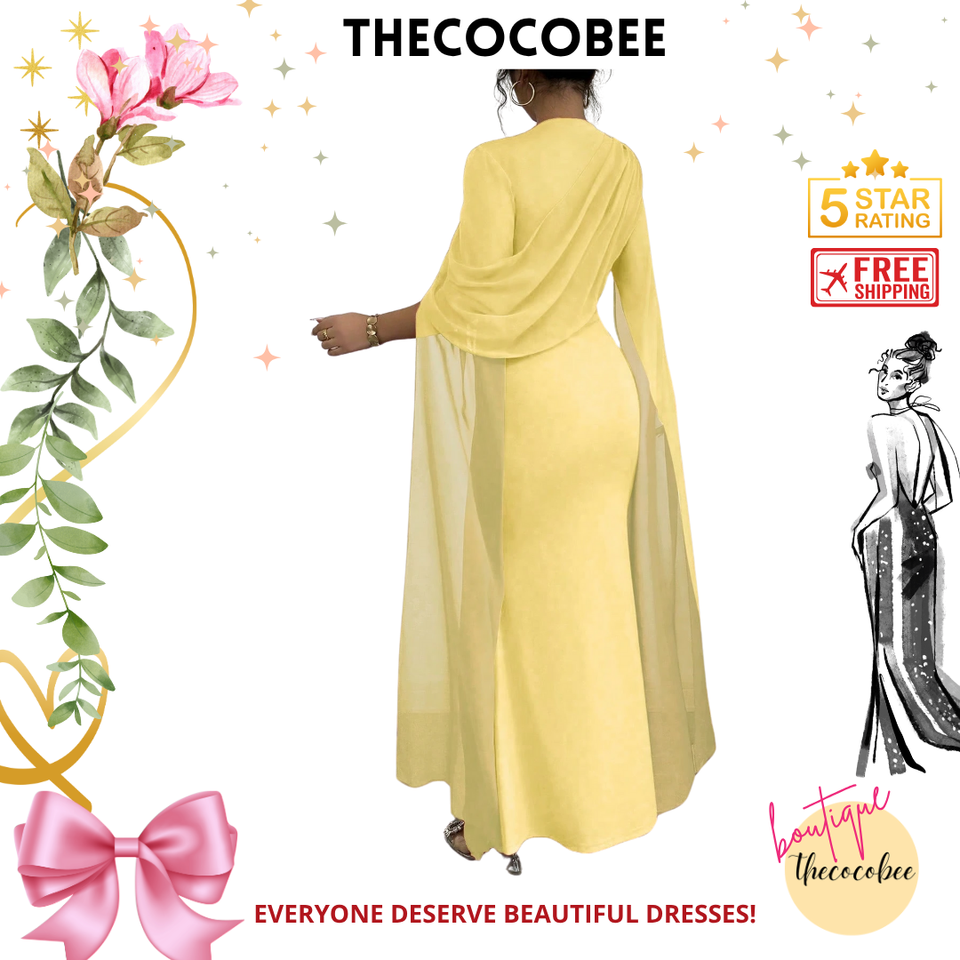 #129 Yellow French Elegant Wrap Draped Slash Neck Open-Back Split Long Sleeve Knit Elastic Bodycon Dress, Red, Suitable For Parties, Autumn/Winter