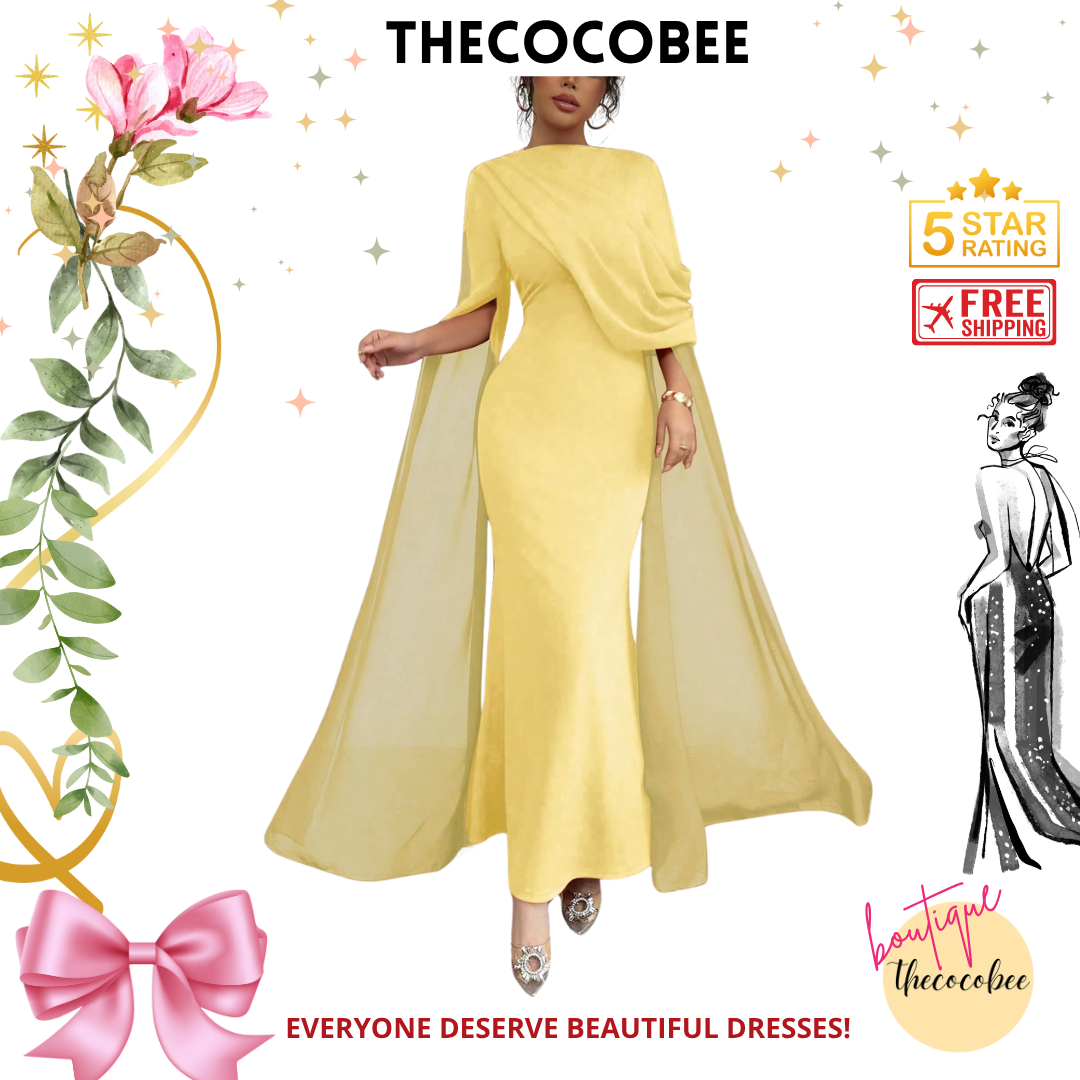 #129 Yellow French Elegant Wrap Draped Slash Neck Open-Back Split Long Sleeve Knit Elastic Bodycon Dress, Red, Suitable For Parties, Autumn/Winter