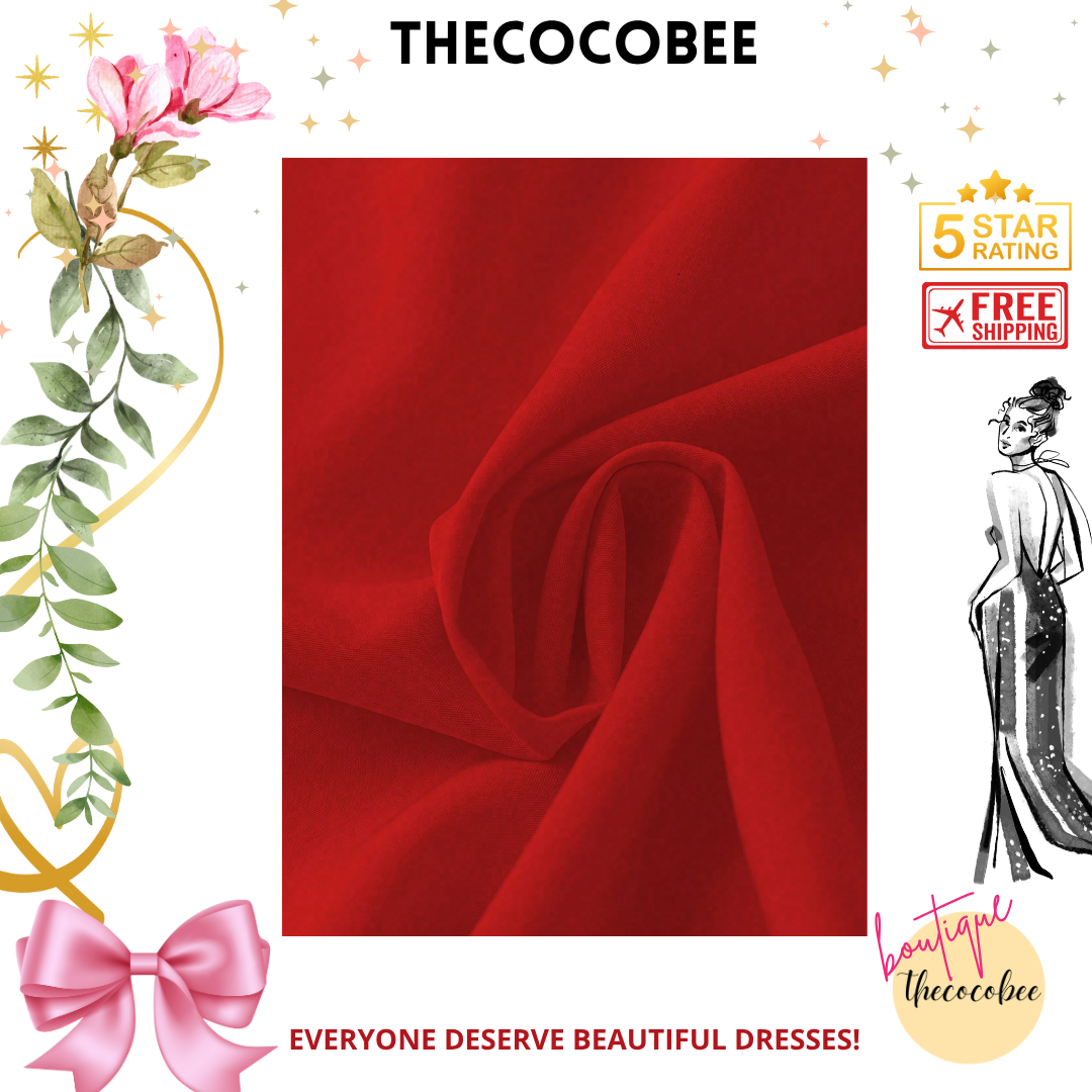 #161 Red Solid Color Shirt Dress For New Year Clothes