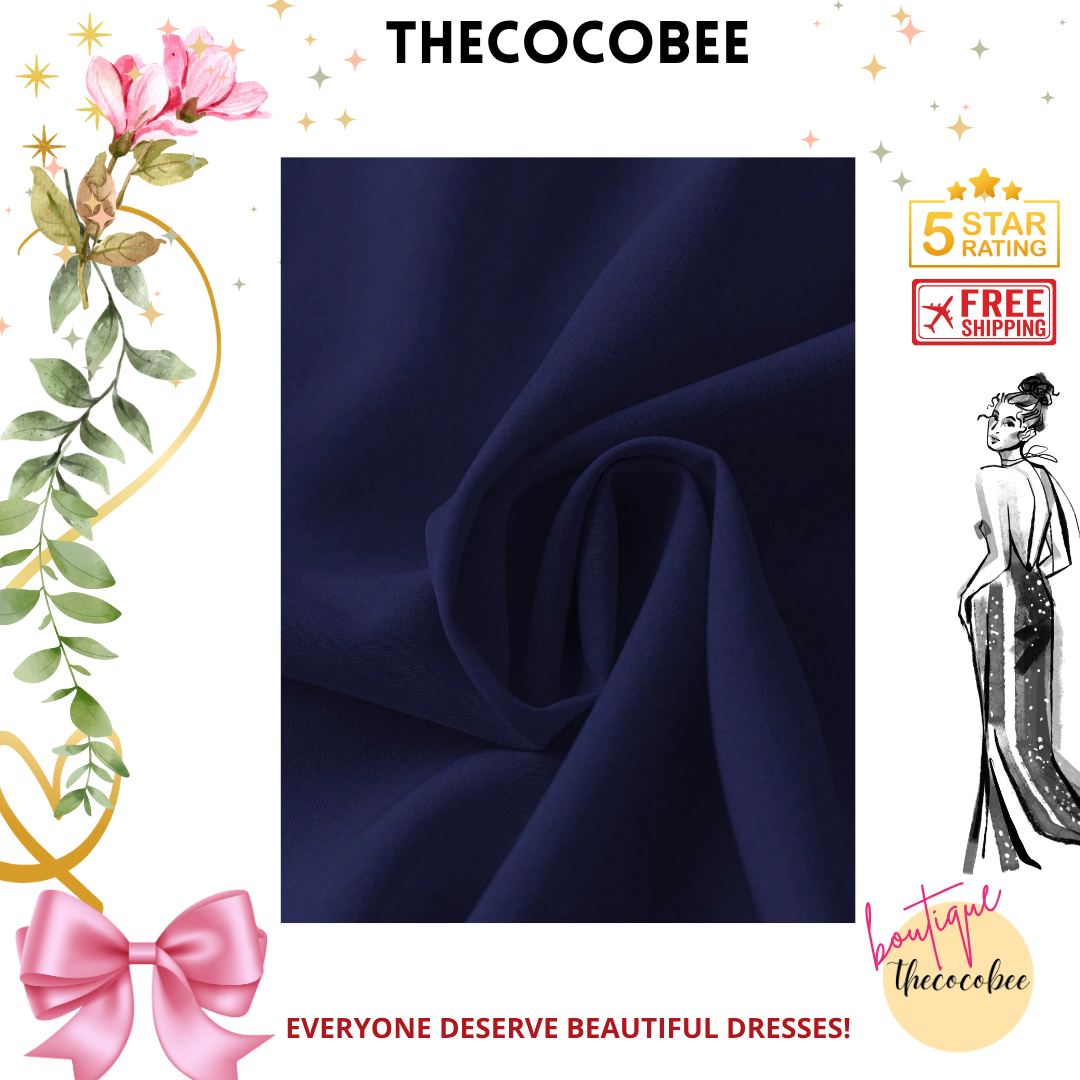 #161 Royal Blue Solid Color Daily Commute Versatile Shirt Dress